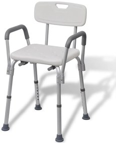 Sprchovacia stolička, hliník, biela