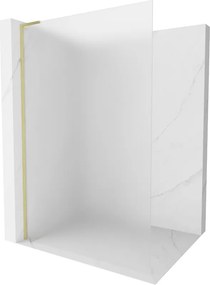 Mexen Kioto L, sprchová zástena Walk-In 120 x 200 cm, 8mm sklo námraza, zlatý matný profil, 800-120-103-55-30