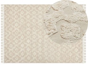 Bavlnený koberec 140 x 200 cm béžový AKSARAY Beliani