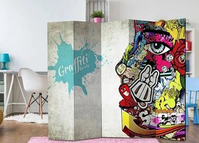 Paraván - Graffiti Beauty [Room Dividers] Veľkosť: 225x172, Verzia: Akustický