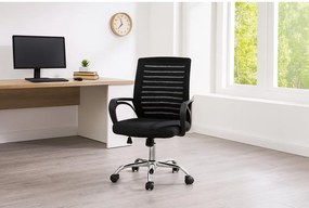 Čierna čalúnená kancelárska stolička Evon – Bonami Essentials