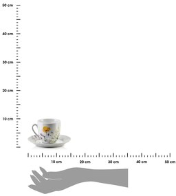 Sada 6 ks šálků s podšálkem Joy 250 ml bílá/vícebarevná II