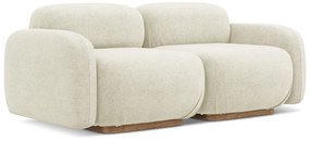 Krémovobiela pohovka z textílie buklé 190 cm Ailani – Makamii