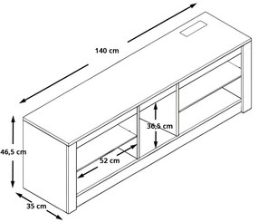 TV stojan s LED dekoratívnym osvetlením