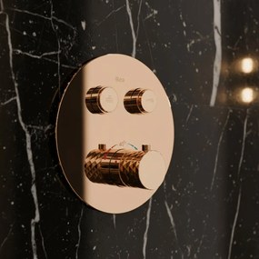 Rea Lungo Diamond, podomietková sprchová súprava + BOX, ružové zlato, REA-P6968