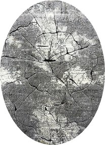 Oválny koberec Miami 129 GREY – sivý so vzorom, 140x190 / 160x220 Rozmer: 140x190 cm