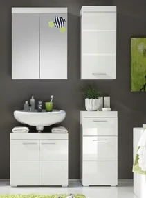 Kúpeľňová skrinka pod umývadlo Amanda 301, lesklá biela