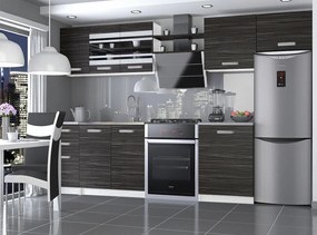 Kuchynská linka Belini 300 cm eben kráľovský s pracovnou doskou Ella  TOR ELLA/4/WT/HK/0/F