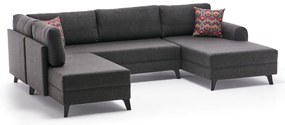 Antracitovosivá rohová pohovka (do tvaru "U") Belen – Balcab Home