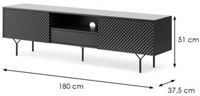 Televizní stolek Raven II 180 cm černý