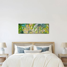 Obraz ryžových polí z vtáčej perspektívy (s hodinami) (90x30 cm)