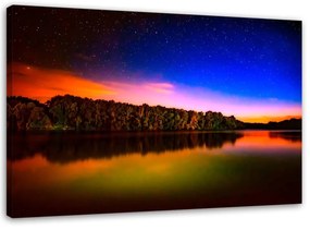 Obraz na plátně Západ slunce nad jezerem - 60x40 cm