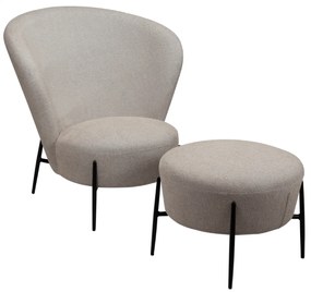 ORBIT ČALÚNENÉ LOUNGE KRESLO cashmere bouclé/black