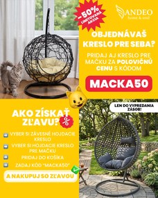 Závesné hojdacie dvojkreslo MADEIRA EXTRA nosnosť 250kg  - hnedé