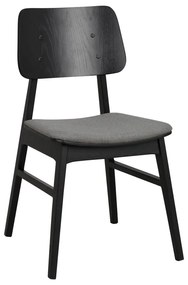 Čierna jedálenská stolička s tmavosivým sedákom Rowico Nagano