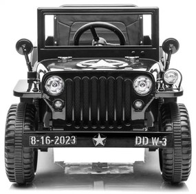 RAMIZ Elektrické autíčko - Retro vojenské vozidlo 4x4  - čierne - MOTOR - 4x35W BATÉRIA - 12V/7Ah - 2023