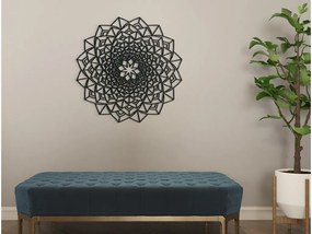 drevko Drevená Mandala na stenu Rozmer obrazu: 44,5 x 44,5 cm, Farba dekorácie: Čierna