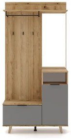 Predsieňová stena SVEN so zrkadlom, hnedá/grafit