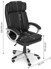 Ergonomická kožená kancelárska stolička s dvojitou výplňou