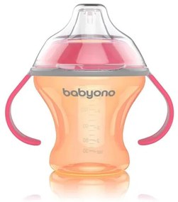 BABY ONO Netečúci hrnček s mäkkým náustkom Baby Ono 180 ml oranžový