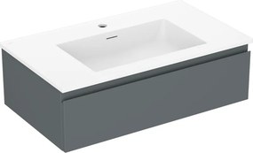Mexen Orio, kúpeľňová skrinka 80 cm s umývadlom Otis, 1 zásuvka, grafitová matná/biela matná, 91A10-08023-1-BF66-W18M01