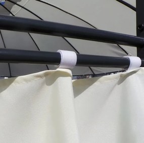 Záhradný altán s LED solárnym osvetlením BestBerg BBGG-21 / 350 x 274 cm / béžová