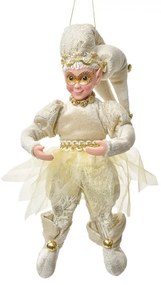Závesná dekorácia Elf v zlatom obleku - 10*8*28 cm