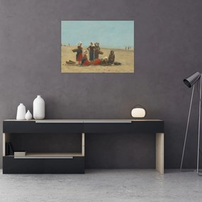 Obraz - Eugène Boudin, Women on the Beach at Berck, reprodukcia (70x50 cm)
