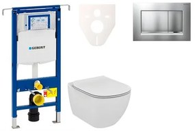 Cenovo zvýhodnený závesný WC set Geberit do ľahkých stien / predstenová montáž + WC Ideal Standard Tesi 111.355.00.5NE7
