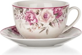 Keramická šálka s tanierikom ROSE 240 ml