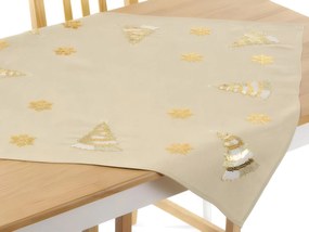 Vianočný vyšívaný obrus Golden tree TiaHome - 40x160cm