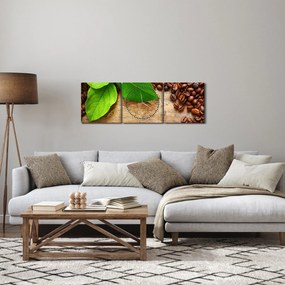 Obraz - Káva (s hodinami) (90x30 cm)