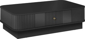 Čierny konferenčný stolík Vesper 103x60 cm so zásuvkou na sokli - zlatá úchytka