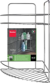 Oceľová kúpeľňová polička v lesklo striebornej farbe Luxy – Metaltex