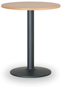 Konferenčný stolík FILIP II, priemer 800 mm, čierna podnož, doska buk