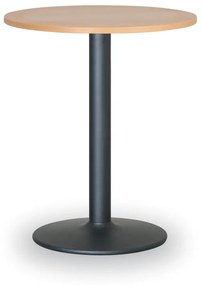 Konferenčný stolík FILIP II, priemer 800 mm, čierna podnož, doska buk