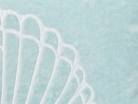 Zamatový vankúš so vzorom mušle 45 x 45 cm modrý LEATHESIA Beliani