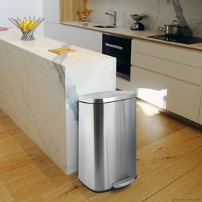 Spirella Pedálový odpadkový kôš soft-close Akira 30 l, brúsená nehrdz. oceľ, 30 l