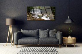 Skleneny obraz Vodopád les príroda 120x60 cm