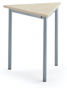 Stôl SONITUS TRIANGEL, 700x700x720 mm, linoleum - béžová, strieborná