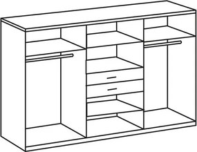 Šatníková skriňa Vanea, 270 cm, biela