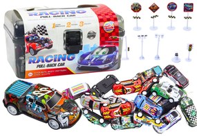LEAN TOYS Sada 25 vozidiel s dopravnými značkami v kufri