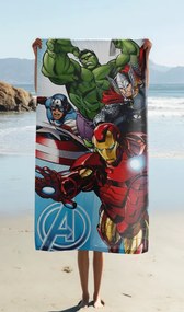 Jerry Fabrics Bavlnená froté osuška 70x140 cm - Avengers "Light blue"