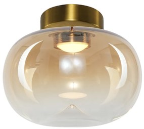 Stropné svietidlo Vaso, 1x jantárové sklenené tienidlo, g