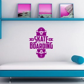 Veselá Stena Samolepka Skateboarding Farba: fialová, Veľkosť: 80 x 63 cm
