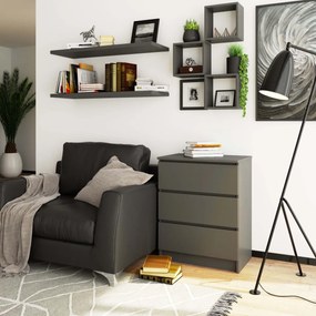 Komoda Kuba 60 cm s 3 zásuvkami grafitová