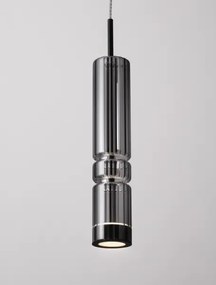 LED čierno-šedý moderný luster Bento 39