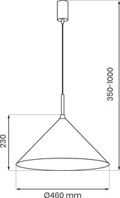 Závesné svietidlo Capital, 1x tmavobéžové kovové tienidlo, (fi 46cm), be