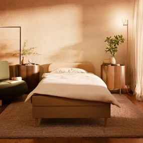Čalúnená posteľ CASPE Velvet 80×200 cm tmavomodrá
