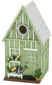 Vtáčia búdka House, 25x14x13,5 cm, polyresín, zelená